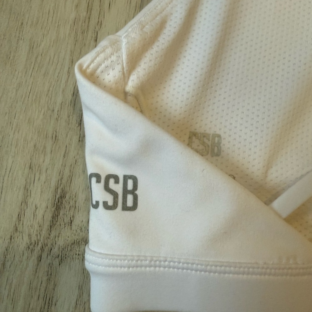CSB White Racerback Sports Bra - Picture 5 of 6